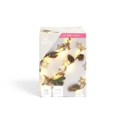 Guirlande Lumineuse intérieure pomme de pin et sapin 15LED 1,4m-Gifi New