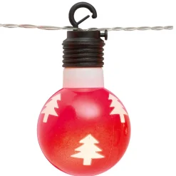 Guirlande lumineuse solaire boules rouges motifs blancs L. 2,25 m-Gifi Online