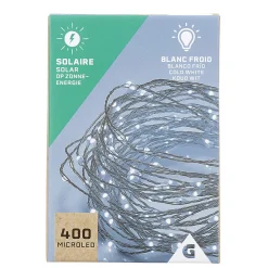 Guirlande lumineuse Solaire 400 microled Blanc froid 20 m-Gifi Best