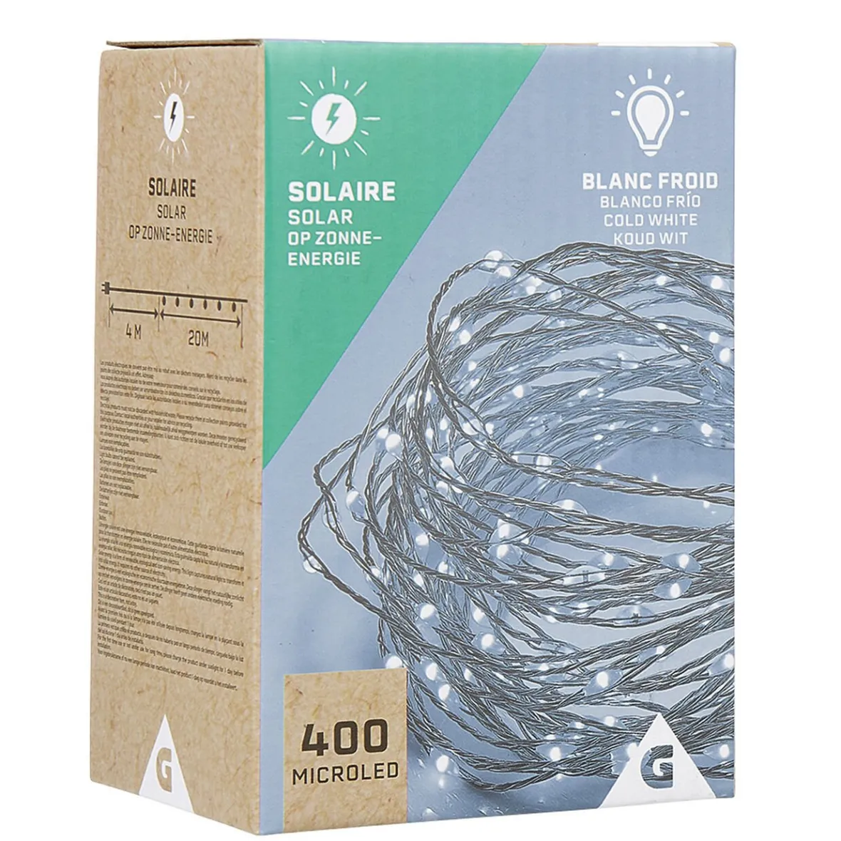 Guirlande lumineuse Solaire 400 microled Blanc froid 20 m-Gifi Best