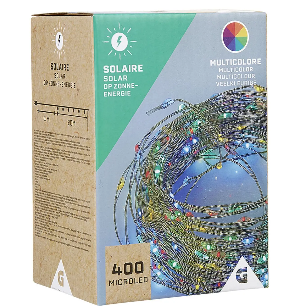 Guirlande lumineuse Solaire 400 microled Multicolore 20 m-Gifi Clearance