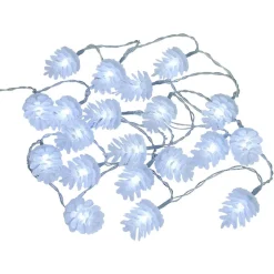 Guirlande lumineuse solaire pomme de pin 40LED blanc froid 3,9m-Gifi Online