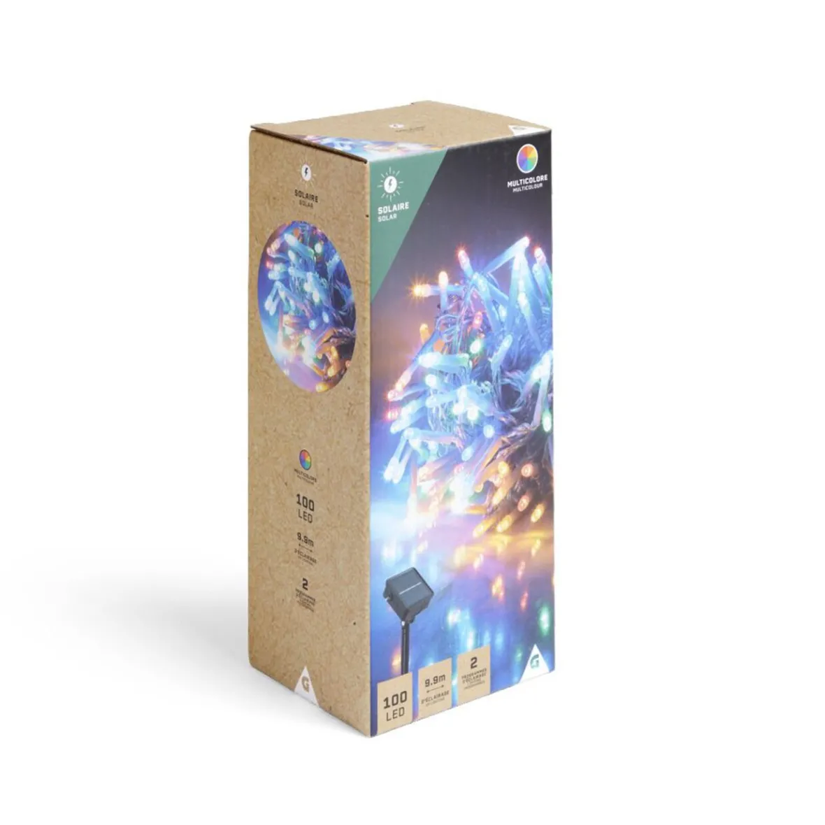 Guirlande lumineuse solaire 100LED multicolores 9,9m-Gifi
