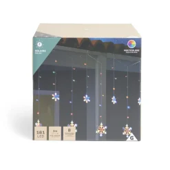 Guirlande lumineuse solaire bordure toit flocon 161LED multicolores 3m-Gifi New
