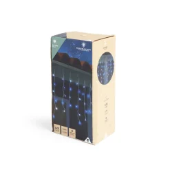 Guirlande lumineuse solaire bordure toit 120LED bleu et blanc froid 3m-Gifi Discount