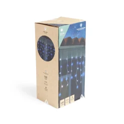 Guirlande lumineuse solaire bordure toit 120LED bleu et blanc froid 3m-Gifi Discount