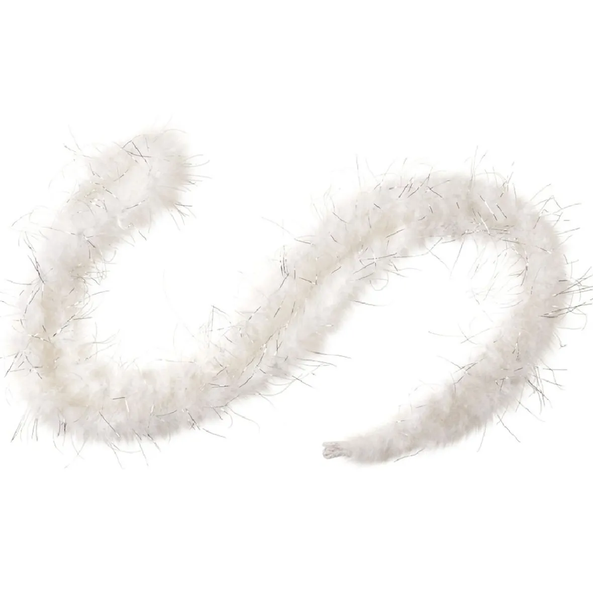 Guirlande plumes blanches fil argenté 1,8 m-Gifi Clearance