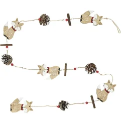 Guirlande pommes de pin renards Noël beige rouge L. 1,2 m-Gifi Clearance