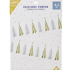 Guirlande pompon en papier jaune et blanc-Gifi Best