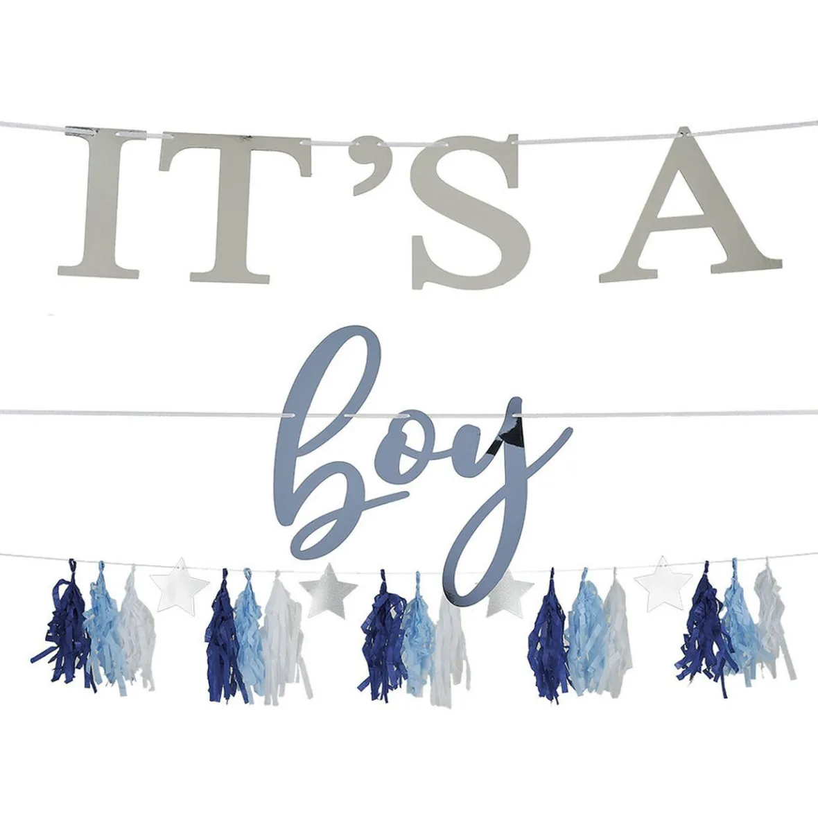 Guirlande révélation garçon It's a boy sur 3 rangées-Gifi Hot