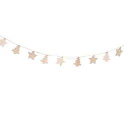 Guirlande sapins étoiles Noël naturel L. 1,45 m-Gifi Discount