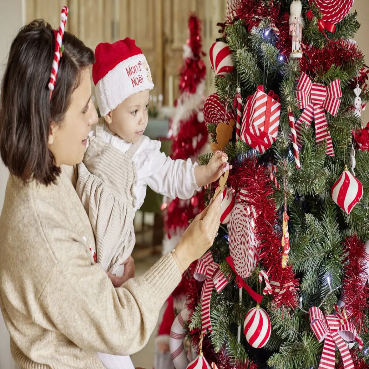 Guirlande scintillante sucre d'orge rouge 2m-Gifi Best