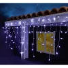 Guirlande solaire bordure de toit 400 LED blanc froid clignotant 14,8m-Gifi Discount