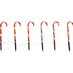 Guirlande sucres d’orge lumineuse solaire extérieur 24 LED-Gifi Outlet