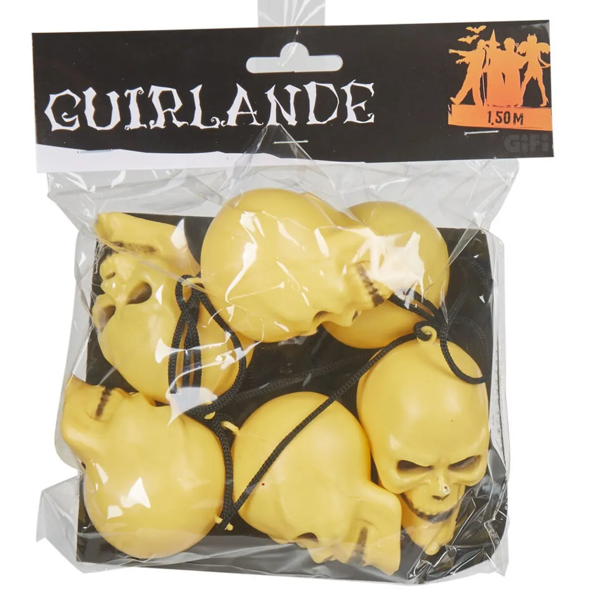 Guirlande têtes de mort jaune 1,50 m-Gifi Best
