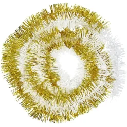 Guirlandes de Noël blanches et dorées scintillantes x5-Gifi Best