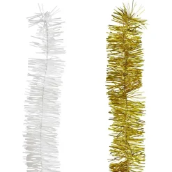 Guirlandes de Noël blanches et dorées scintillantes x5-Gifi Best