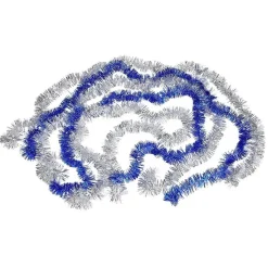 Guirlandes de Noël scintillantes argentées et bleues x5-Gifi Hot