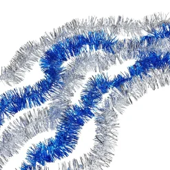Guirlandes de Noël scintillantes argentées et bleues x5-Gifi Hot