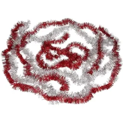 Guirlandes de Noël scintillantes argentées et rouges x5-Gifi Clearance