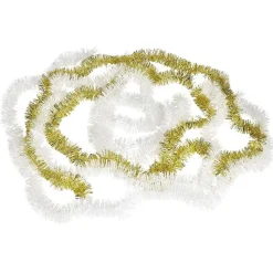 Guirlandes scintillantes blanches et dorées x5-Gifi Discount