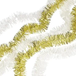 Guirlandes scintillantes blanches et dorées x5-Gifi Discount