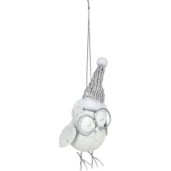 Hibou à lunettes déco Noël à suspendre-Gifi Outlet