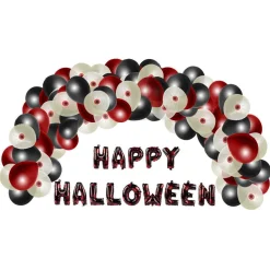 Kit arche ballons Halloween noir rouge blanc 4m-Gifi Online