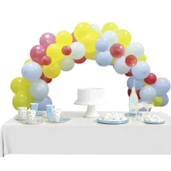 Kit arche de ballons bleu jaune rouge 60 pièces 4m-Gifi