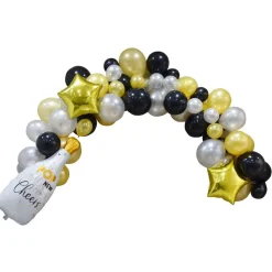 Kit arche de ballons noir doré argenté 5m-Gifi Best