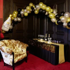 Kit arche de ballons noir doré argenté 5m-Gifi Best