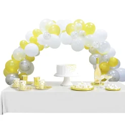 Kit arche de ballons nuit gris jaune blanc 60 pièces 4m-Gifi Outlet