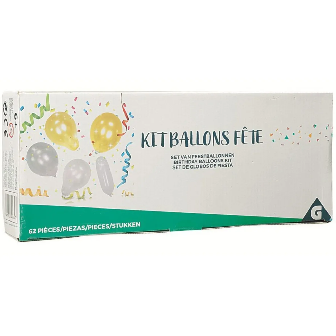 Kit ballons fête or blanc argent avec pompe à main x60-Gifi Best