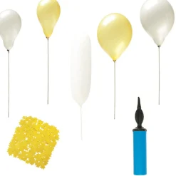 Kit ballons fête or blanc argent avec pompe à main x60-Gifi Best