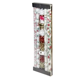 Kit complet noeud bolduc papier cadeau blanc argentée doré-Gifi Outlet