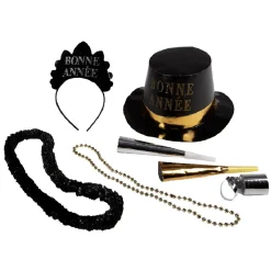 Kit cotillons luxe or noir 10 personnes-Gifi Online