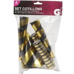 Kit cotillons pour 4 personnes noir doré-Gifi Clearance