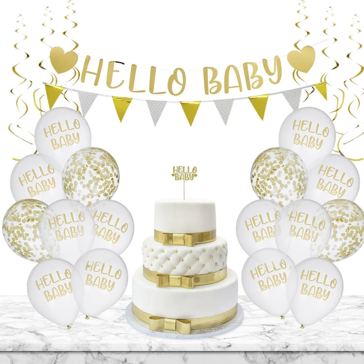 Kit décoration Baby doré-Gifi Online