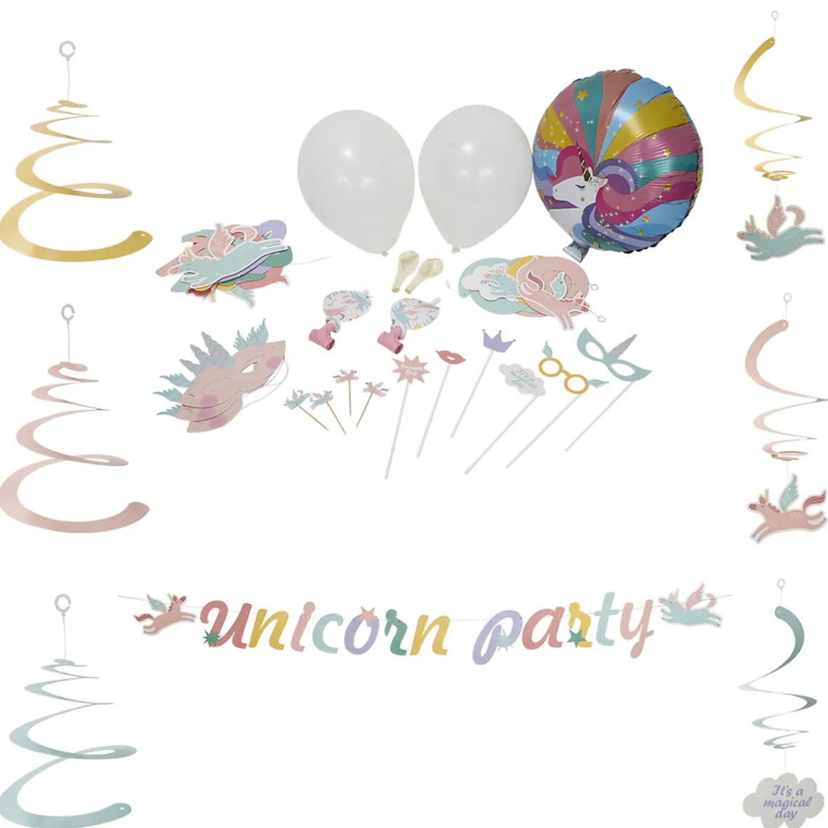 Kit décoration de fête Licorne 6 personnes-Gifi Discount