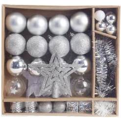Kit décoration pour Sapin de Noël Argenté x40-Gifi New