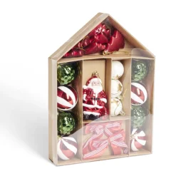 Kit décoration sapin de Noël traditionnel rouge et vert 20 pièces-Gifi Online