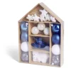 Kit décoration sapin de Noël boréal bleu et blanc 20 pièces-Gifi Outlet
