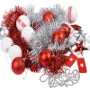 Kit décoration sapin nordique rouge et blanc 60 pièces-Gifi Discount