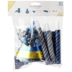 Kit de cotillons festifs bleu et doré 5 personnes 25 pièces-Gifi Hot
