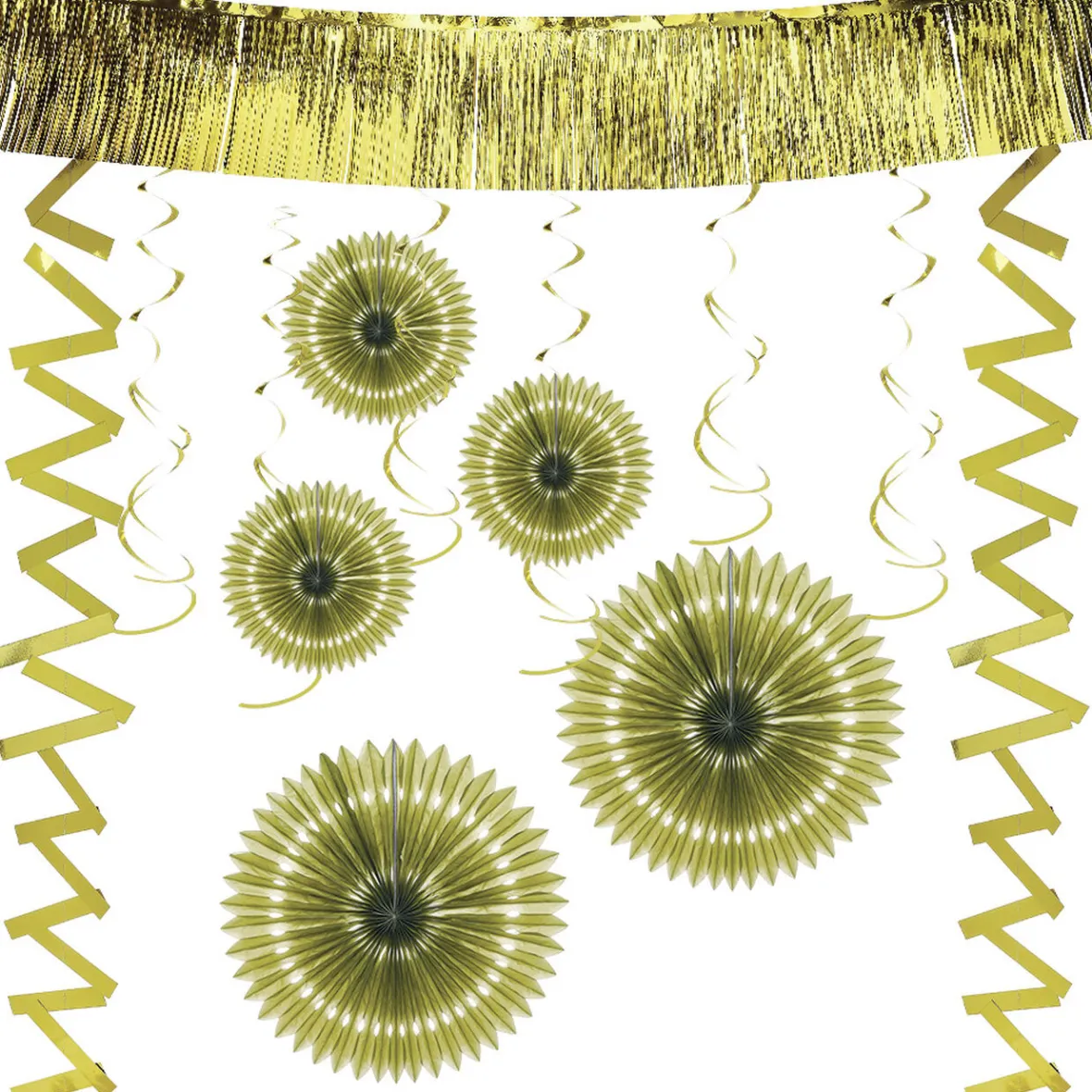 Kit de décoration de fête à suspendre doré 18 pièces-Gifi Outlet