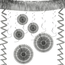 Kit de décoration de fête à suspendre argenté 18 pièces-Gifi Discount