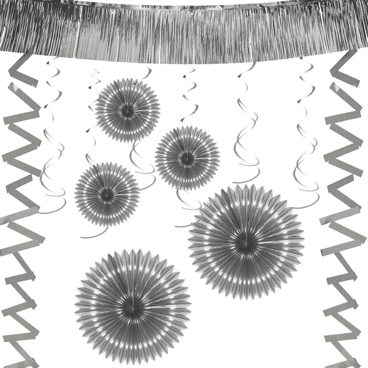 Kit de décoration de fête à suspendre argenté 18 pièces-Gifi Discount