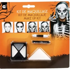 Kit de maquillage gras Halloween squelette blanc gris noir-Gifi Best