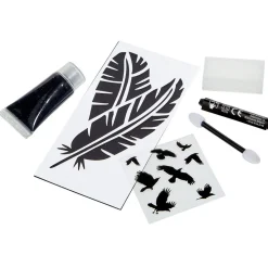 Kit de maquillage Halloween corbeau noir-Gifi Sale