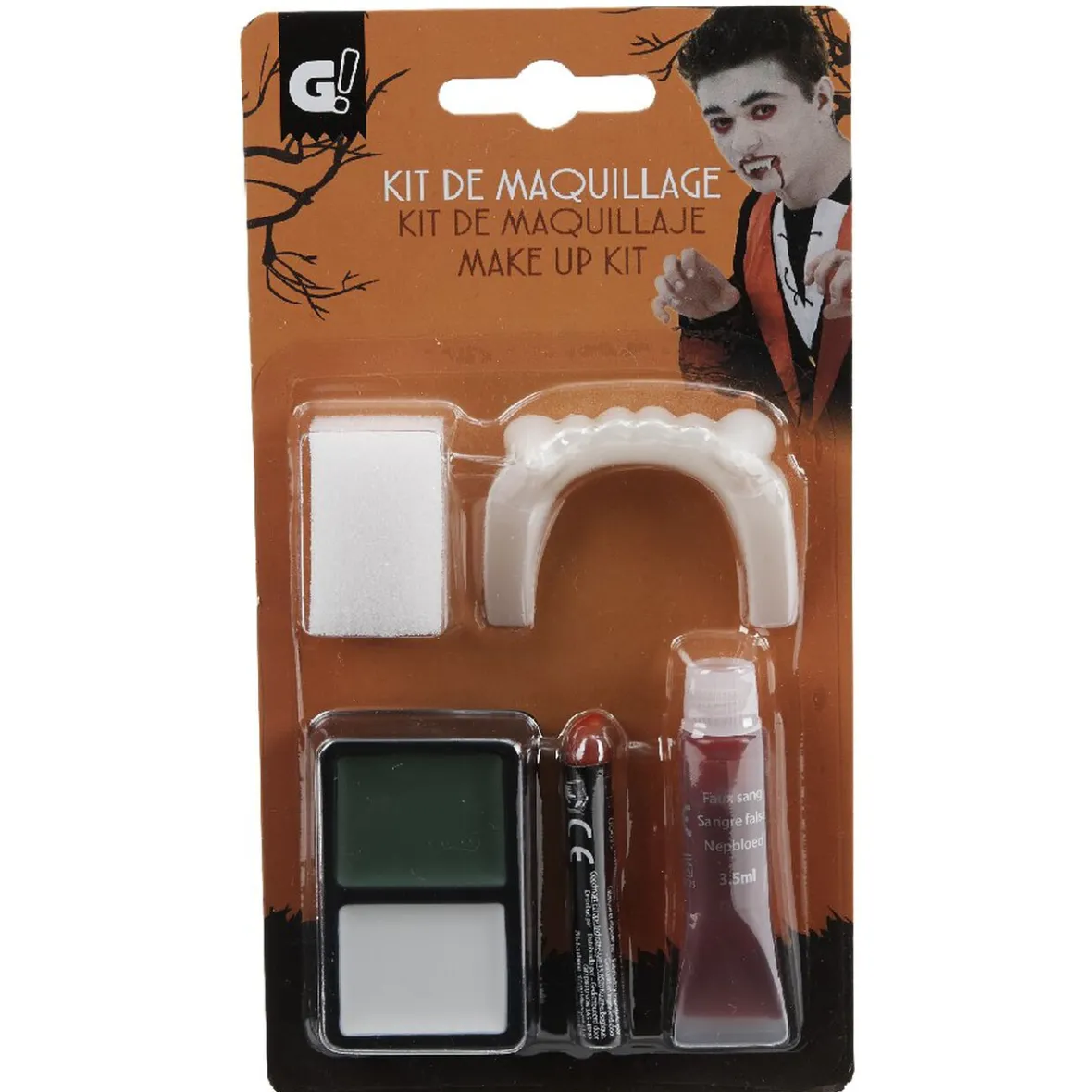 Kit de maquillage vampire avec dentier-Gifi Outlet